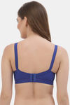 Floret Double Layered Non Wired Full Coverage Super Support Bra - Royal Blue — thumbnail 2